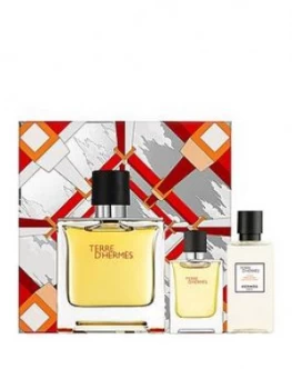 Hermes Terre DHermes Pure Parfum 75Ml, 12.5Ml Minature and 40ml Aftershave Lotion Gift Set