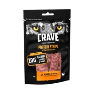 CRAVE Protein Strips Turkey & Chicken 55g - wilko