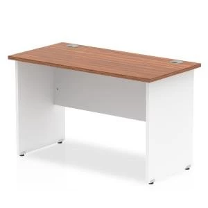 Trexus Desk Rectangle Panel End 1000x600mm Walnut Top White Panels Ref