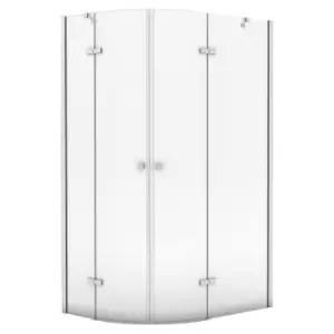 Aqualux Frameless 8 Offset Quadrant Shower Enclosure (Double Door) (1200X800X2000mm) - Clear Glass