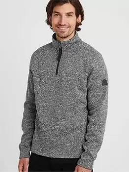 TOG24 Mens Pearson1/4 zip Knitlook fleece, Grey, Size XL, Men
