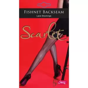 Silky Womens/Ladies Scarlet Backseam Fishnet Stockings (1 Pair) (Medium (5ft-5ft8a)) (Black)