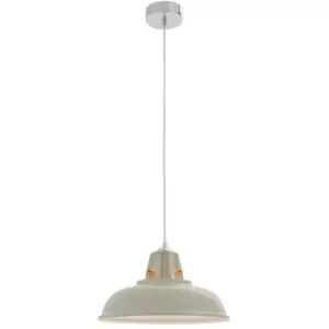 Endon Directory Lighting - Endon Henley - 1 Light Ceiling Pendant Gloss Taupe & Satin Nickel Plate, E27
