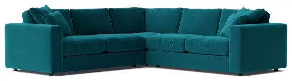 Swoon Althaea Velvet 5 Seater Corner Sofa - Kingfisher Blue
