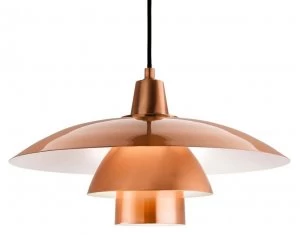 1 Light Dome Ceiling Pendant Brushed Copper, E27