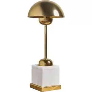 Brass Table Lamp Base with White Marble Base