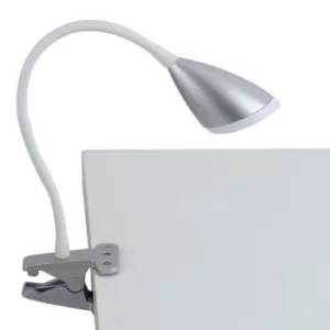 HEGEL Clamp Reading Table Lamp Silver 260lm 4000K 9.5x33cm