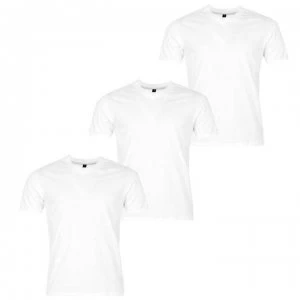 Donnay Three Pack V Neck T Shirt Mens - White