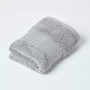 HOMESCAPES Zero Twist Supima Cotton Hand Towel, Grey - Grey