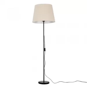 Charlie Black Floor Lamp with XL Beige Aspen Shade