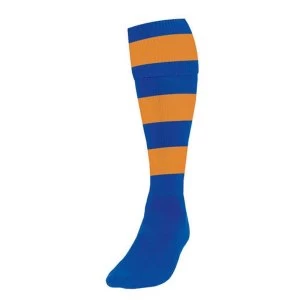 Precision Hooped Football Socks Mens Royal/Amber UK Size 7-11