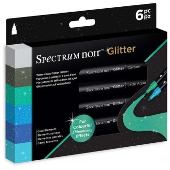 Spectrum Noir Glitter Marker Pens Cool Elements Set of 6