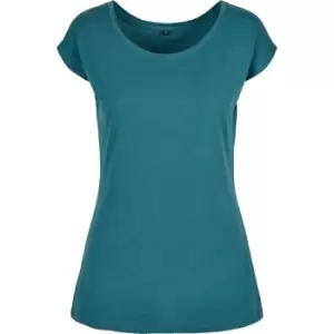 Build Your Brand Womens/Ladies Wide Neck T-Shirt (XL) (Teal)