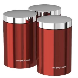 Morphy Richards Accents Set of 3 Storage Canisters - Red