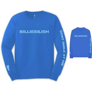 Billie Eilish - Smile Unisex Large T-Shirt - Blue