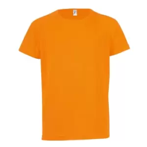 SOLS Childrens/Kids Sporty Unisex Short Sleeve T-Shirt (6yrs) (Neon Orange)