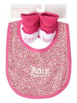 Juicy Couture Baby Girls Bib And Booties Set - Dark Pink