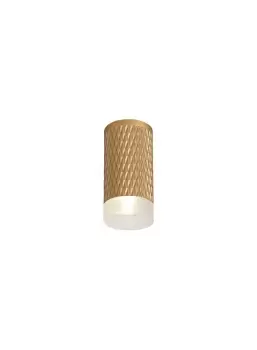 1 Light 11cm Surface Mounted Ceiling GU10, Champagne Gold, Acrylic Ring