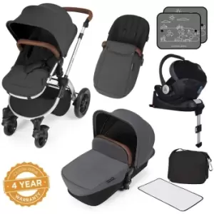 ickle bubba Stomp V3 Silver All-in-One i-Size Travel System - Graphite Grey