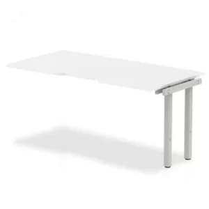 Trexus Bench Desk Single Extension Silver Leg 1600x800mm White Ref