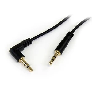StarTech 3ft Slim 3.5mm to Right Angle Stereo Audio Cable - M/M