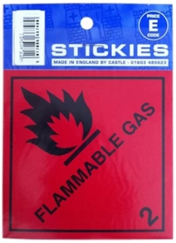 Outdoor Grade Vinyl Sticker - Red - Flammable Gas- CASTLE PROMOTIONS- V485