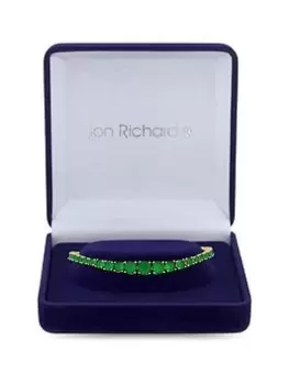 Jon Richard Gold Plated Cubic Zirconia Emerald Tennis Bracelet - Gift Boxed, Gold, Women