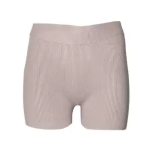 Brave Soul Womens/Ladies Rib Knit Shorts (M) (Dusty Pink)