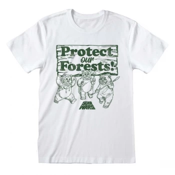 Star Wars - Protect our Forests Unisex Large T-Shirt - White
