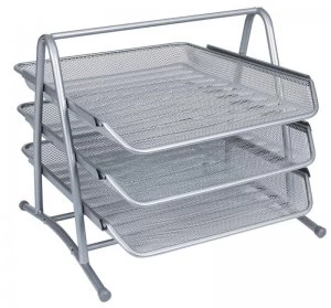 Qconnect 3 Tier Letter Tray Silver