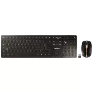 CHERRY JD-9100FR-2 Wireless, Radio Keyboard and mouse set French, AZERTY Black