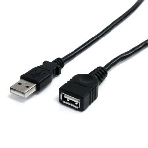 StarTech 10ft Black USB 2.0 Extension Cable A to A MF