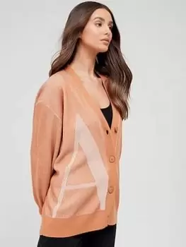 Armani Exchange Logo Cardigan - Dark Orange Size XS Women