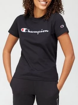 Champion Crewneck T-Shirt - Black, Size S, Women