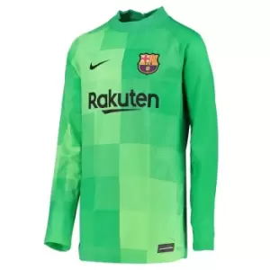 2021-2022 Barcelona Home Goalkeeper Shirt (Green) - Kids