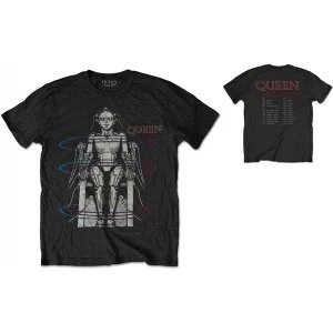 Queen European Tour 1984 with Back Printing Mens Medium T-Shirt - Black