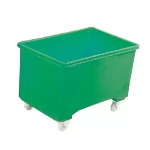 Green plastic 270L container truck with handle - 711 x 1003 x 600mm