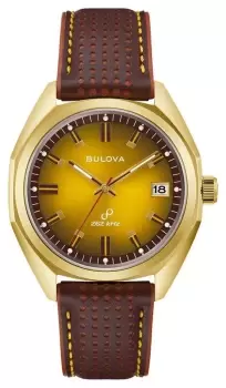 Bulova 97B214 Jet Star (40mm) Gold Dial / Brown Leather Watch