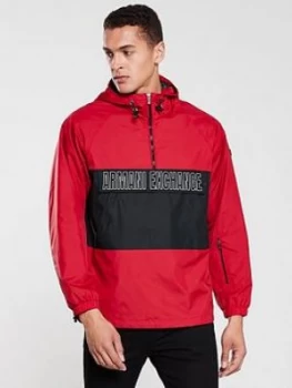 Armani Exchange Logo Front Pocket Pullover Jacket Red Size S Men