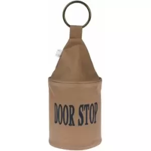 HOMESCAPES Heavyweight Filled Fabric Door Stop - Tan Brown
