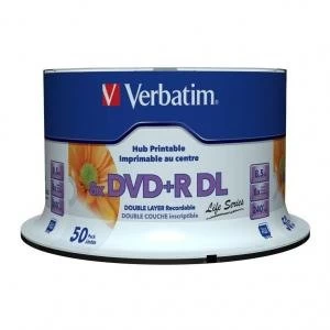 Verbatim DVDR Double Layer Inkjet Printable 8x Life Series 8.5GB DVDR