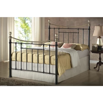Birlea Bronte Double Bed - 4ft6 135cm - Victorian Style Metal Bedstead - Black