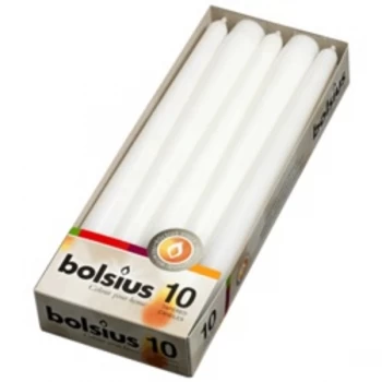 Bolsius Tapered Candles Pack 10 White