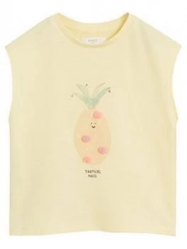 Mango Baby Girls Pineapple Print Sleeveless T-Shirt