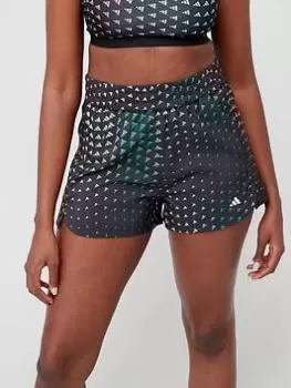 adidas Brand Love Printed Shorts - Black, Size XS, Women