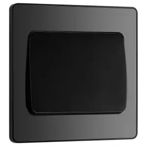 BG Evolve Black Chrome 20A 16Ax Wide Rocker Single Light Switch - 2 Way