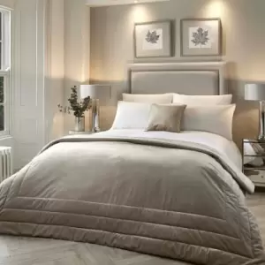 Soiree Melanie Glamourous Velvet Quilted Bedspread, Linen, 150 x 220 Cm