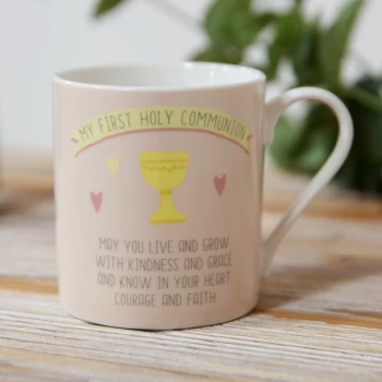 Faith & Hope My 1st Holy Communion Stoneware Mug - Pink