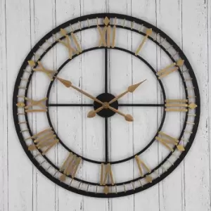 Pacific Lifestyle Antique Metal Round Wall Clock, Bronze & Gold