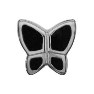 Ladies Christina Sterling Silver Butterfly Black Bead Charm
